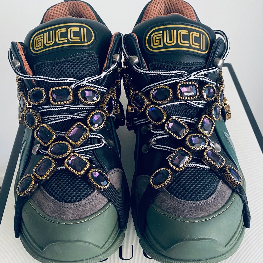 Designer Gucci Sega Crystals Flashtrek Sneakers